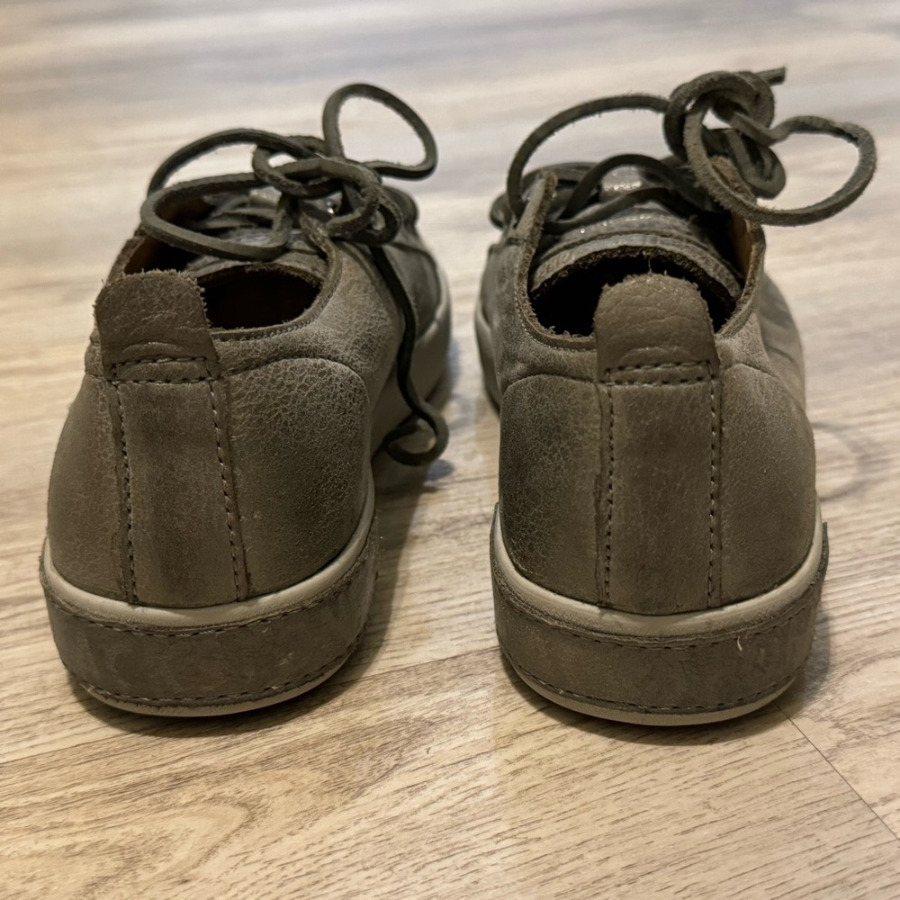 BLACKSTONE Gray FULL LEATHER Women's Fashion Sneakers SIZE 36 EUC WORN ONCE - Picture 4 of 14